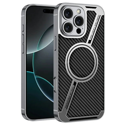 GKK For iPhone 16 Pro Max Case Compatible with MagSafe Anti-Scratch PC+TPU+PU Phone Cover