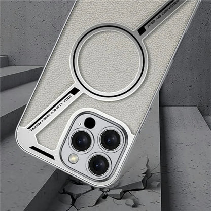 GKK For iPhone 16 Pro Max Case Compatible with MagSafe Anti-Scratch PC+TPU+PU Phone Cover