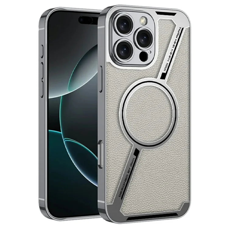 GKK For iPhone 16 Pro Max Case Compatible with MagSafe Anti-Scratch PC+TPU+PU Phone Cover
