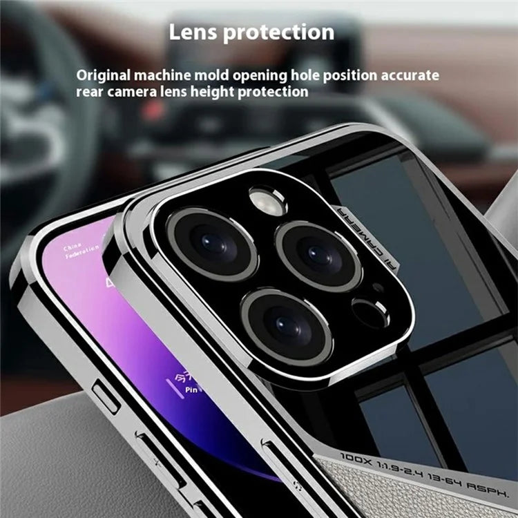 GKK For iPhone 16 Pro Case X-Shape Design Leather+TPU+PC Phone Cover