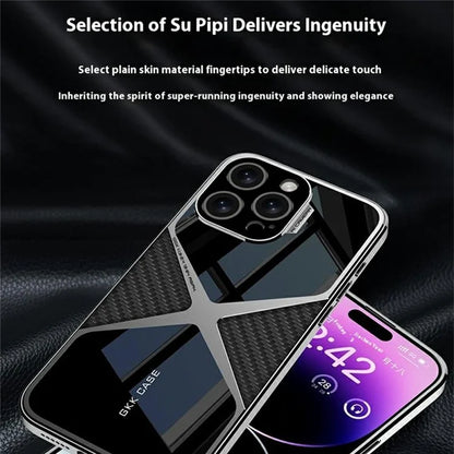 GKK For iPhone 16 Pro Case X-Shape Design Leather+TPU+PC Phone Cover