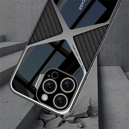 GKK For iPhone 16 Pro Case X-Shape Design Leather+TPU+PC Phone Cover