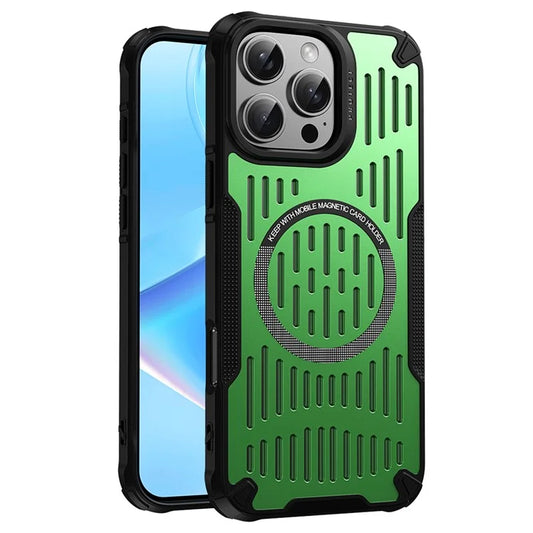 For iPhone 16 Pro Max Case Heat Dissipation Hollow Magnetic Anti-Drop TPU+PC Phone Cover Compatible with Magsafe