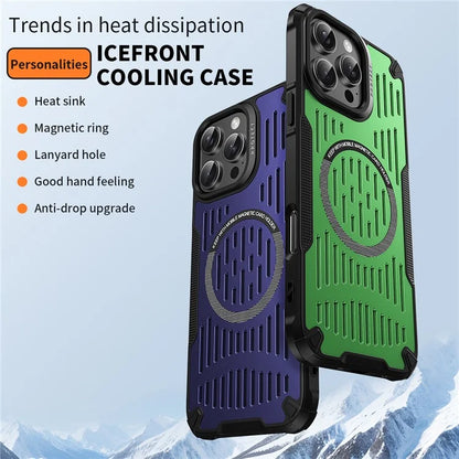 For iPhone 16 Pro Max Case Heat Dissipation Hollow Magnetic Anti-Drop TPU+PC Phone Cover Compatible with Magsafe