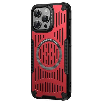 For iPhone 16 Pro Max Case Heat Dissipation Hollow Magnetic Anti-Drop TPU+PC Phone Cover Compatible with Magsafe
