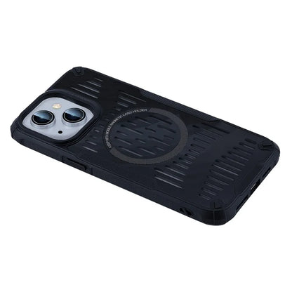 For iPhone 13 Case Heat Dissipation Hollow Magnetic Anti-Drop TPU+PC Phone Cover Compatible with Magsafe