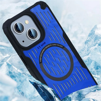 For iPhone 13 Case Heat Dissipation Hollow Magnetic Anti-Drop TPU+PC Phone Cover Compatible with Magsafe