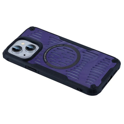 For iPhone 13 Case Heat Dissipation Hollow Magnetic Anti-Drop TPU+PC Phone Cover Compatible with Magsafe