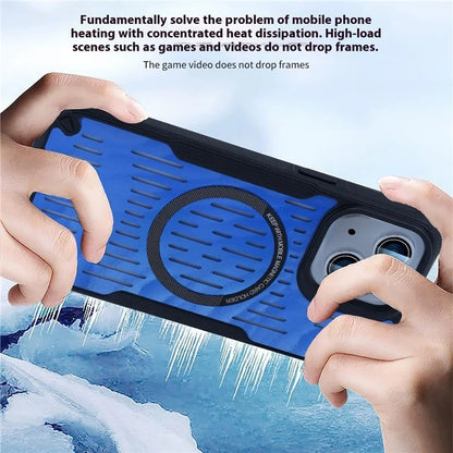 For iPhone 13 Case Heat Dissipation Hollow Magnetic Anti-Drop TPU+PC Phone Cover Compatible with Magsafe