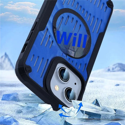 For iPhone 13 Case Heat Dissipation Hollow Magnetic Anti-Drop TPU+PC Phone Cover Compatible with Magsafe