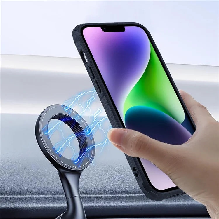 For iPhone 13 Case Heat Dissipation Hollow Magnetic Anti-Drop TPU+PC Phone Cover Compatible with Magsafe