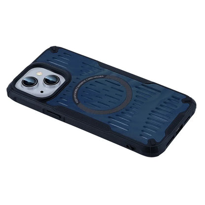 For iPhone 13 Case Heat Dissipation Hollow Magnetic Anti-Drop TPU+PC Phone Cover Compatible with Magsafe