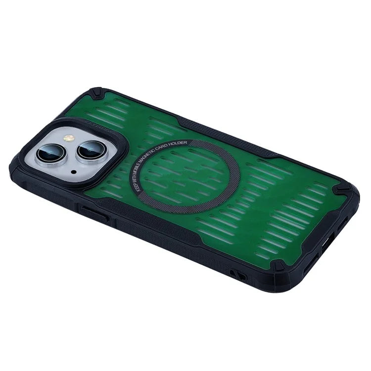 For iPhone 13 Case Heat Dissipation Hollow Magnetic Anti-Drop TPU+PC Phone Cover Compatible with Magsafe