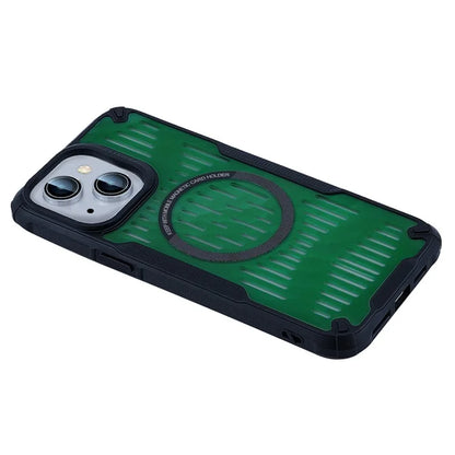 For iPhone 13 Case Heat Dissipation Hollow Magnetic Anti-Drop TPU+PC Phone Cover Compatible with Magsafe