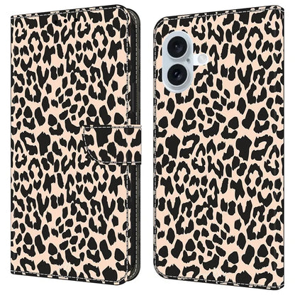 For iPhone 16 Case Pattern Printed Protective Cover TPU+PU Leather Flip Phone Case