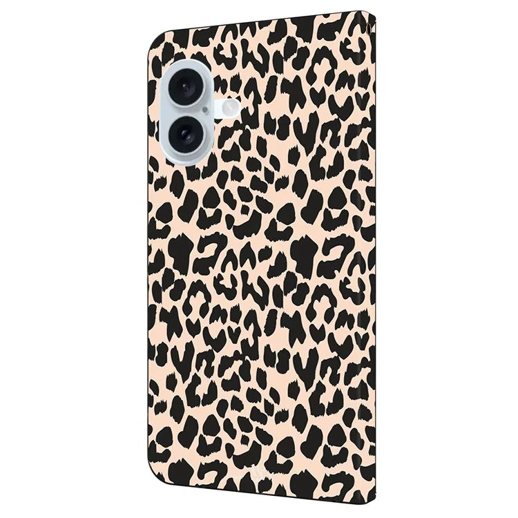 For iPhone 16 Case Pattern Printed Protective Cover TPU+PU Leather Flip Phone Case