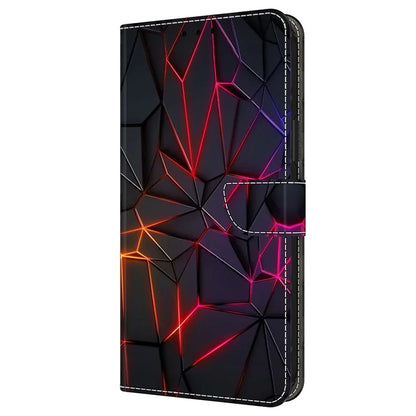 For iPhone 16 Case Pattern Printed Protective Cover TPU+PU Leather Flip Phone Case