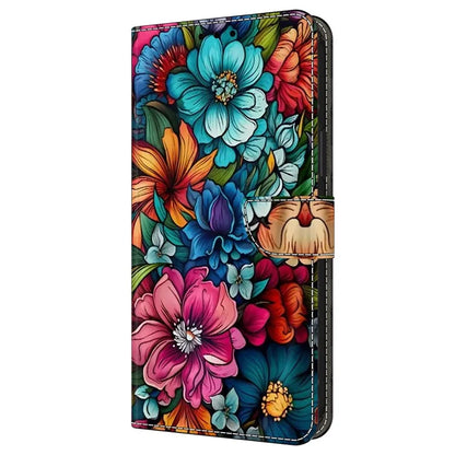 For iPhone 16 Case Pattern Printed Protective Cover TPU+PU Leather Flip Phone Case