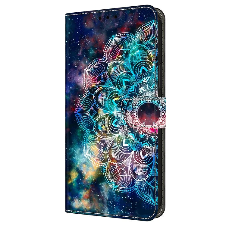 For iPhone 16 Case Pattern Printed Protective Cover TPU+PU Leather Flip Phone Case