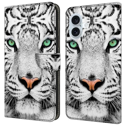 For iPhone 16 Plus Case Pattern Printed Protective Cover TPU+PU Leather Flip Phone Case