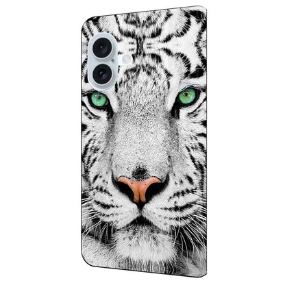 For iPhone 16 Plus Case Pattern Printed Protective Cover TPU+PU Leather Flip Phone Case