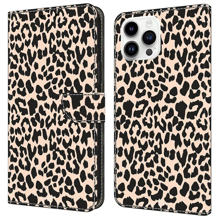 For iPhone 16 Pro Case Pattern Printed Protective Cover TPU+PU Leather Flip Phone Case