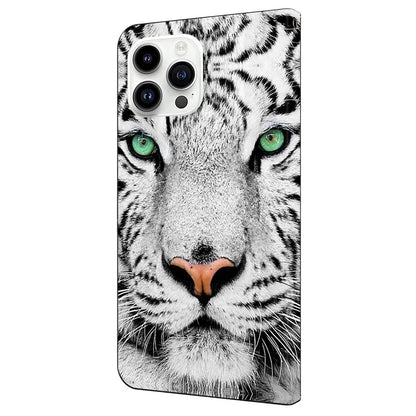For iPhone 16 Pro Case Pattern Printed Protective Cover TPU+PU Leather Flip Phone Case