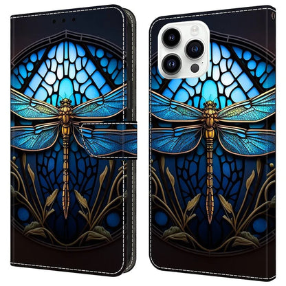 For iPhone 16 Pro Case Pattern Printed Protective Cover TPU+PU Leather Flip Phone Case
