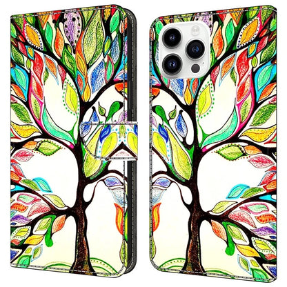 For iPhone 16 Pro Case Pattern Printed Protective Cover TPU+PU Leather Flip Phone Case
