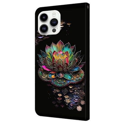 For iPhone 16 Pro Case Pattern Printed Protective Cover TPU+PU Leather Flip Phone Case