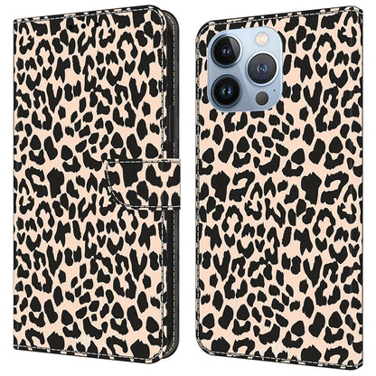 For iPhone 16 Pro Max Case Pattern Printed Protective Cover TPU+PU Leather Flip Phone Case