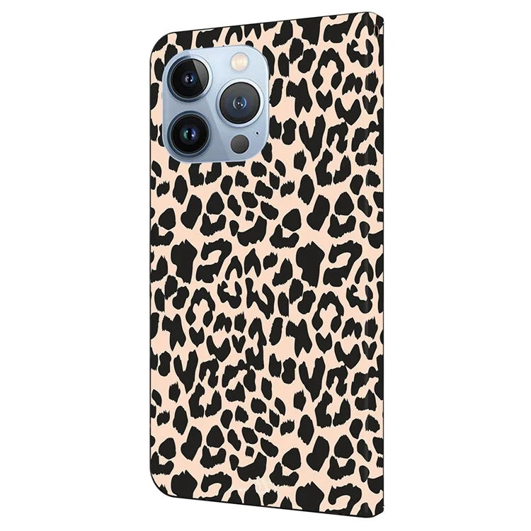 For iPhone 16 Pro Max Case Pattern Printed Protective Cover TPU+PU Leather Flip Phone Case