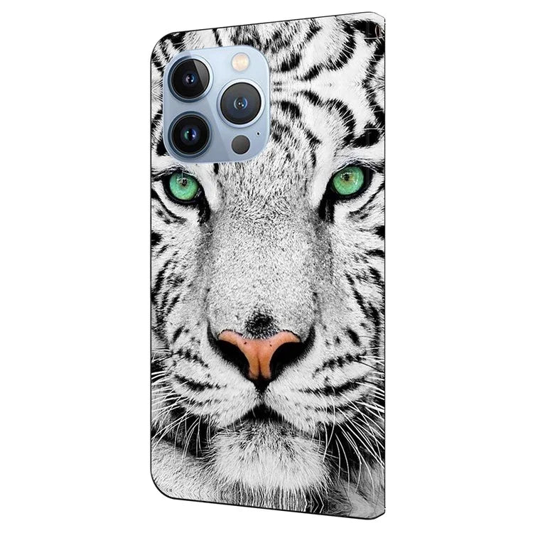 For iPhone 16 Pro Max Case Pattern Printed Protective Cover TPU+PU Leather Flip Phone Case