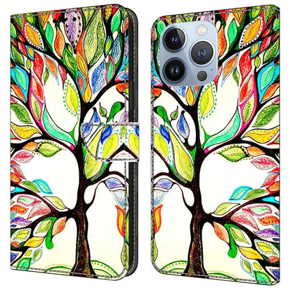 For iPhone 16 Pro Max Case Pattern Printed Protective Cover TPU+PU Leather Flip Phone Case