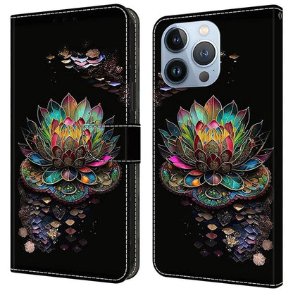 For iPhone 16 Pro Max Case Pattern Printed Protective Cover TPU+PU Leather Flip Phone Case