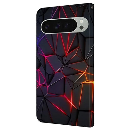 For Google Pixel 9 / Google Pixel 9 Pro Case Pattern Printed Protective Cover TPU+PU Leather Flip Phone Case