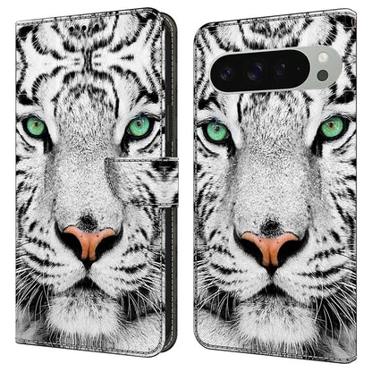 For Google Pixel 9 / Google Pixel 9 Pro Case Pattern Printed Protective Cover TPU+PU Leather Flip Phone Case