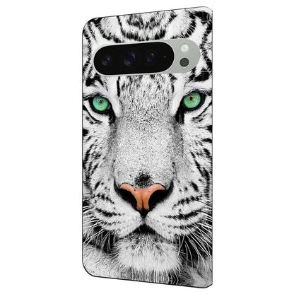 For Google Pixel 9 / Google Pixel 9 Pro Case Pattern Printed Protective Cover TPU+PU Leather Flip Phone Case