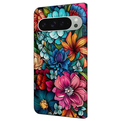 For Google Pixel 9 / Google Pixel 9 Pro Case Pattern Printed Protective Cover TPU+PU Leather Flip Phone Case