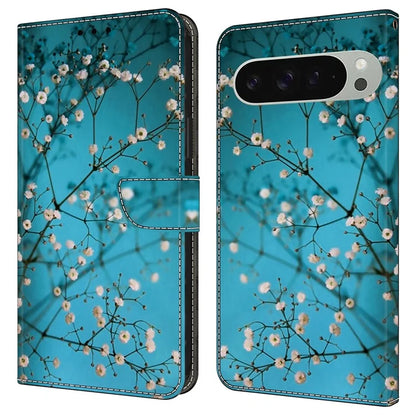For Google Pixel 9 / Google Pixel 9 Pro Case Pattern Printed Protective Cover TPU+PU Leather Flip Phone Case