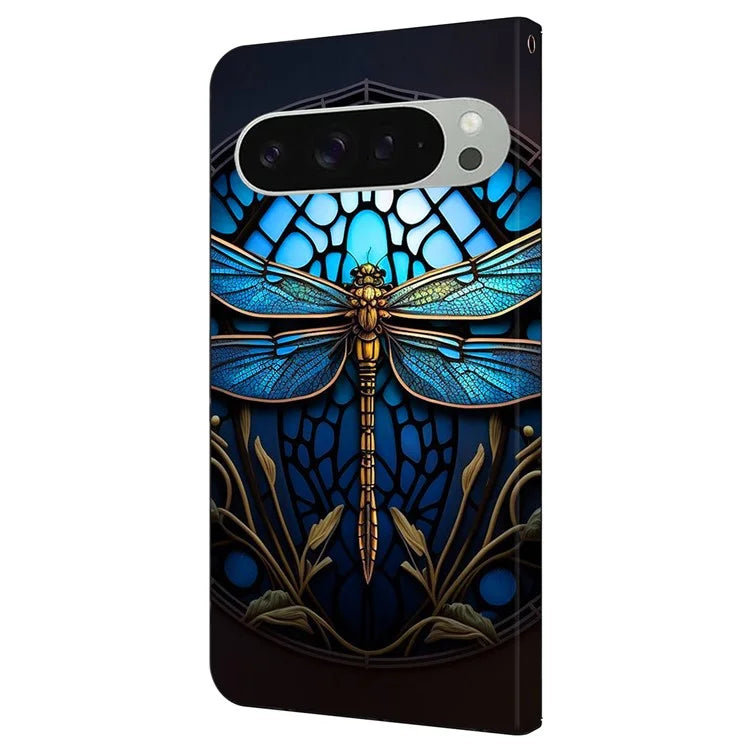 For Google Pixel 9 / Google Pixel 9 Pro Case Pattern Printed Protective Cover TPU+PU Leather Flip Phone Case