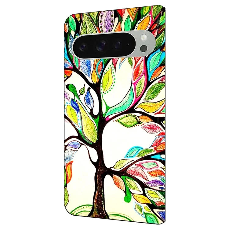 For Google Pixel 9 / Google Pixel 9 Pro Case Pattern Printed Protective Cover TPU+PU Leather Flip Phone Case