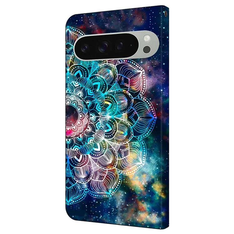 For Google Pixel 9 / Google Pixel 9 Pro Case Pattern Printed Protective Cover TPU+PU Leather Flip Phone Case