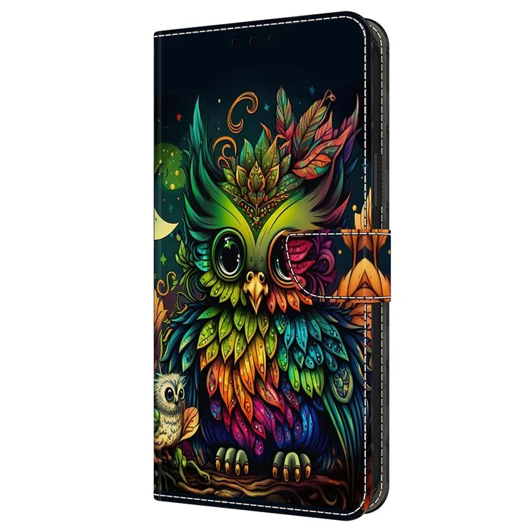 For Google Pixel 9 / Google Pixel 9 Pro Case Pattern Printed Protective Cover TPU+PU Leather Flip Phone Case