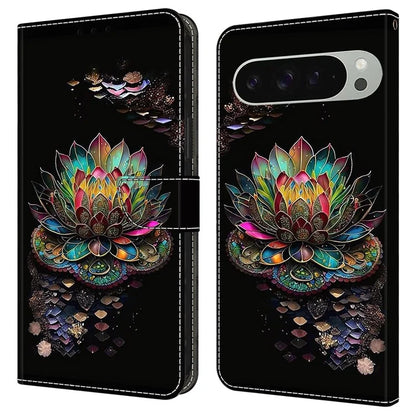 For Google Pixel 9 / Google Pixel 9 Pro Case Pattern Printed Protective Cover TPU+PU Leather Flip Phone Case
