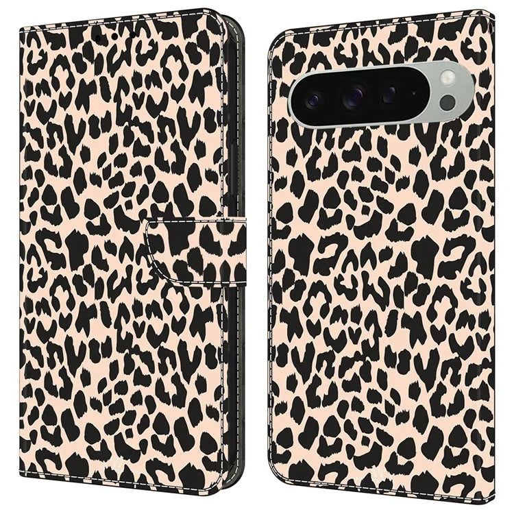 For Google Pixel 9 Pro XL Case Pattern Printed Protective Cover TPU+PU Leather Flip Phone Case