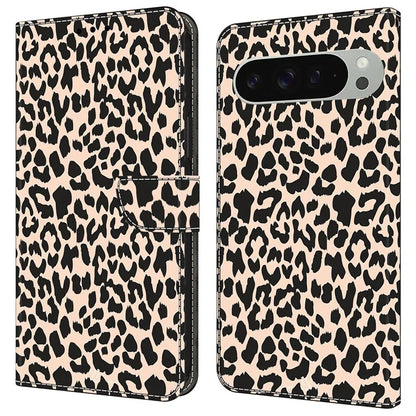 For Google Pixel 9 Pro XL Case Pattern Printed Protective Cover TPU+PU Leather Flip Phone Case