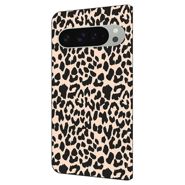 For Google Pixel 9 Pro XL Case Pattern Printed Protective Cover TPU+PU Leather Flip Phone Case