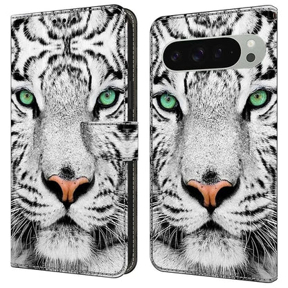 For Google Pixel 9 Pro XL Case Pattern Printed Protective Cover TPU+PU Leather Flip Phone Case