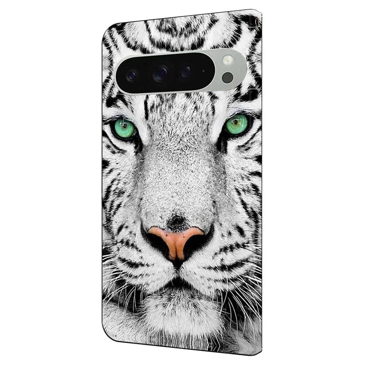 For Google Pixel 9 Pro XL Case Pattern Printed Protective Cover TPU+PU Leather Flip Phone Case